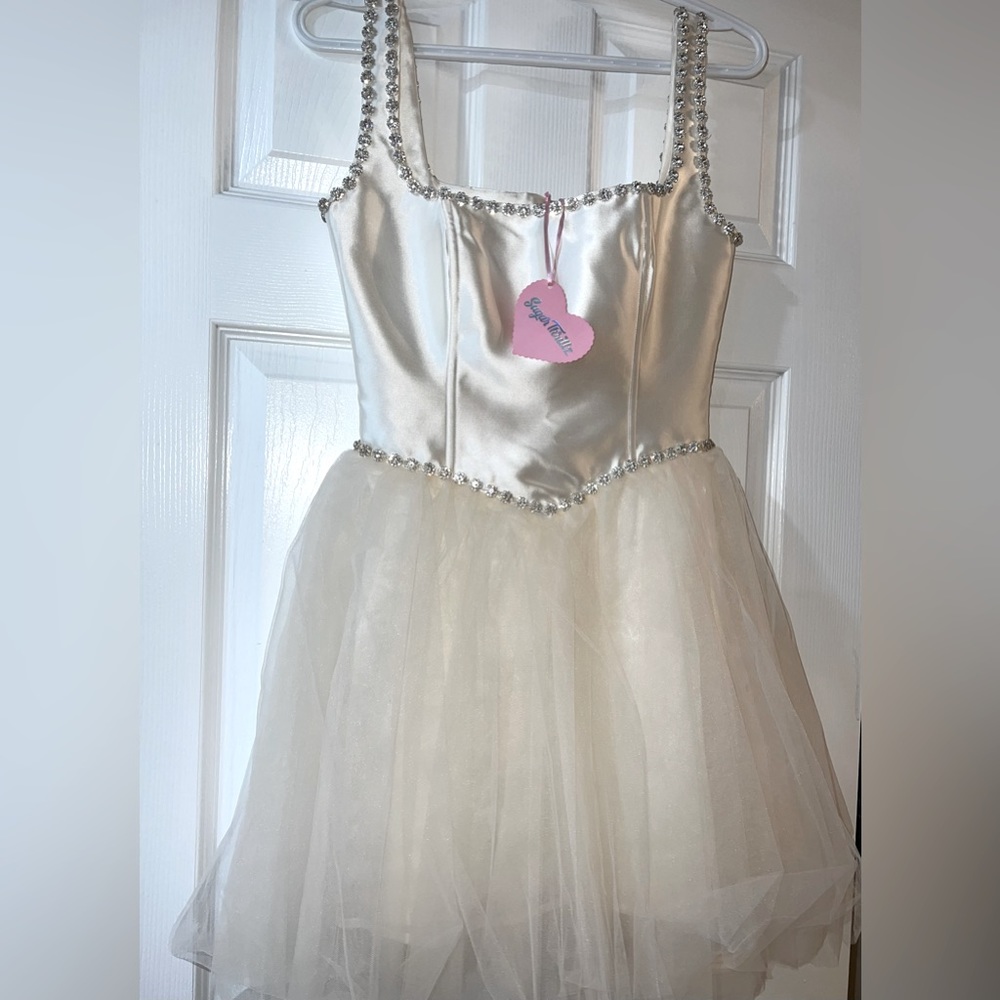 Pearl white corset dress